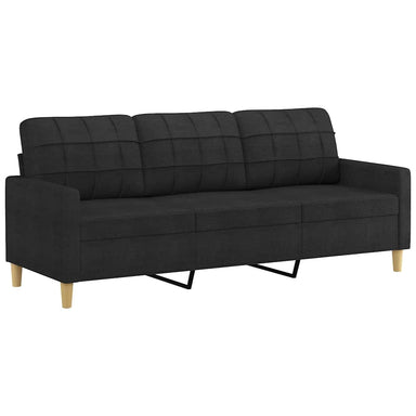 Driezitsbank 180 cm stof zwart