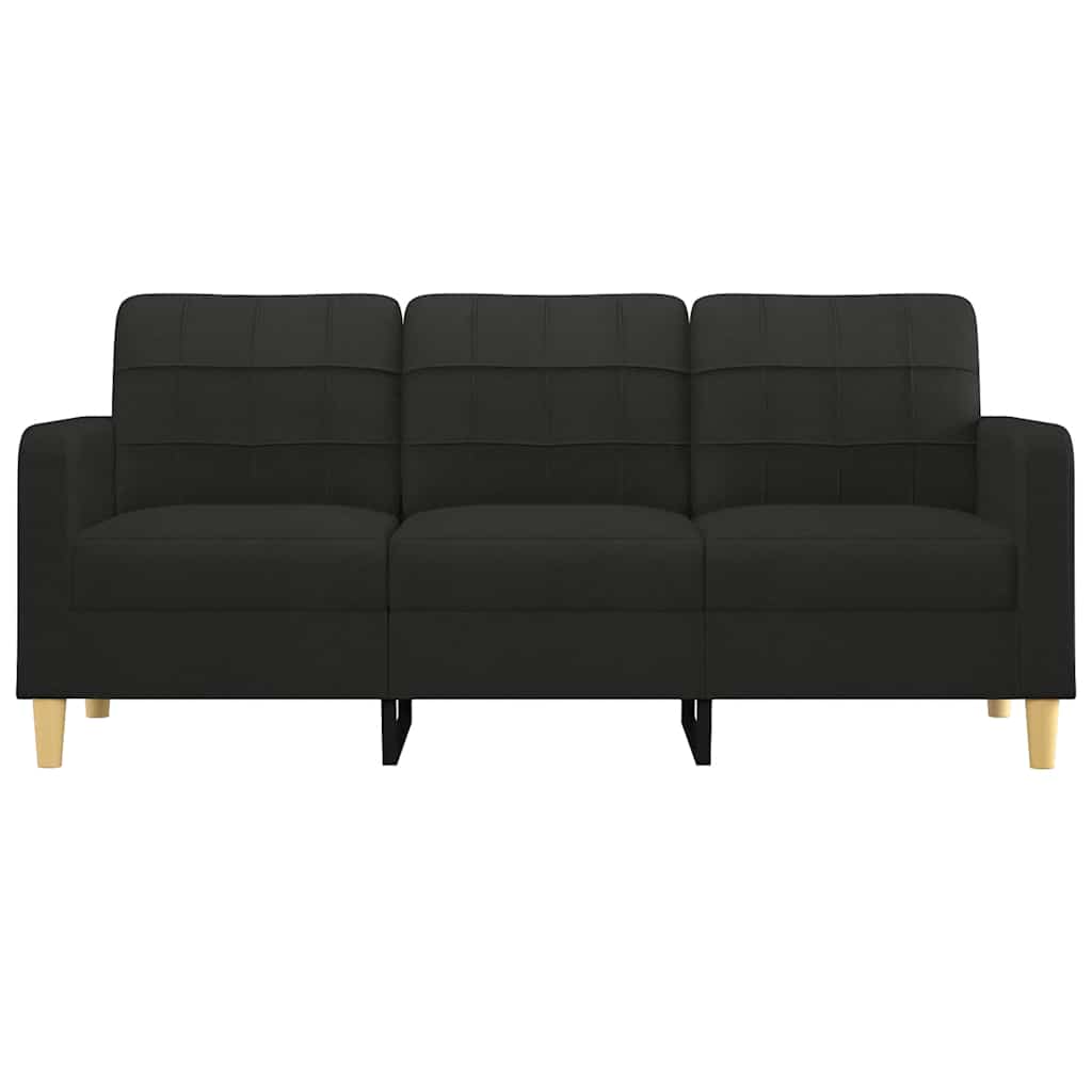 Driezitsbank 180 cm stof zwart