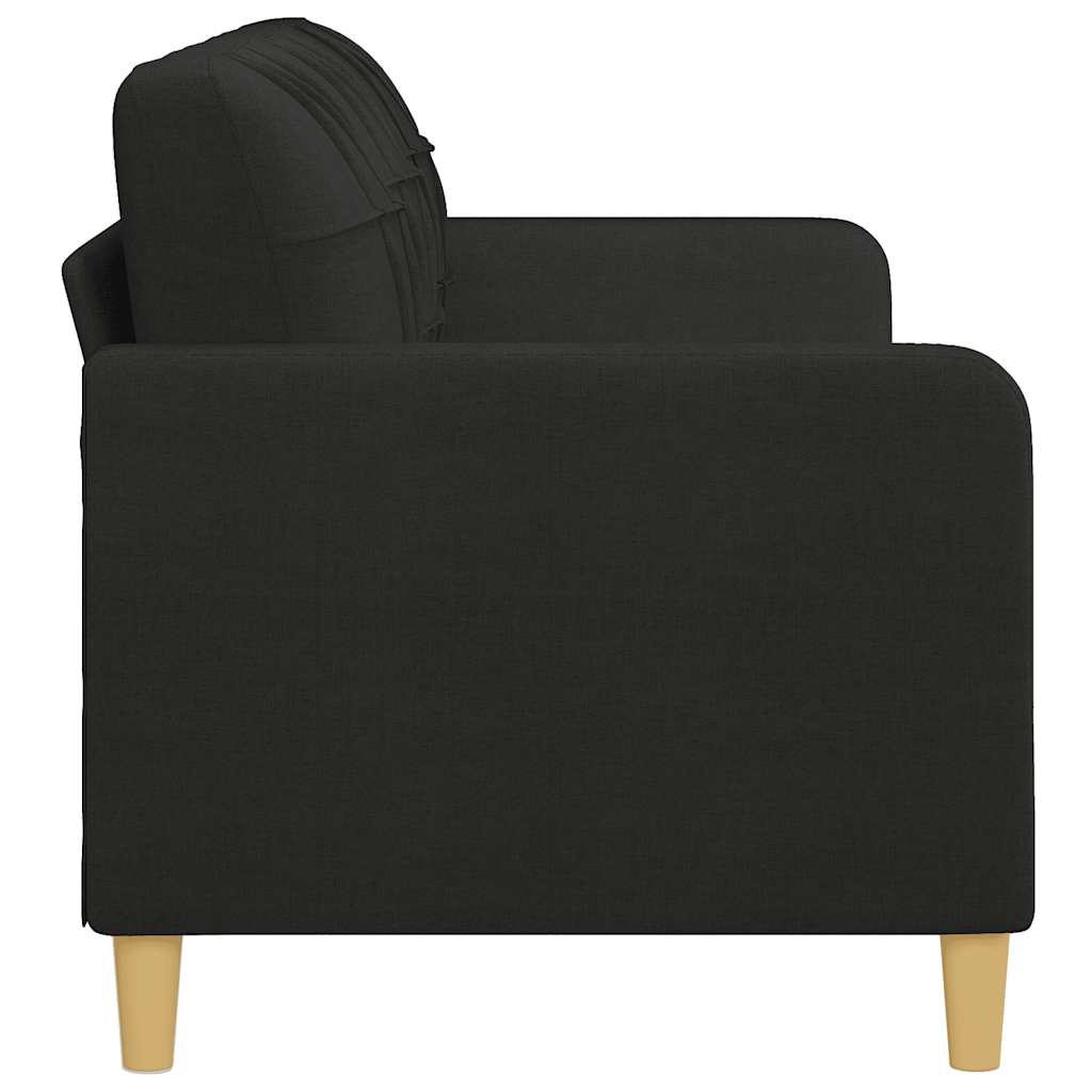 Driezitsbank 180 cm stof zwart