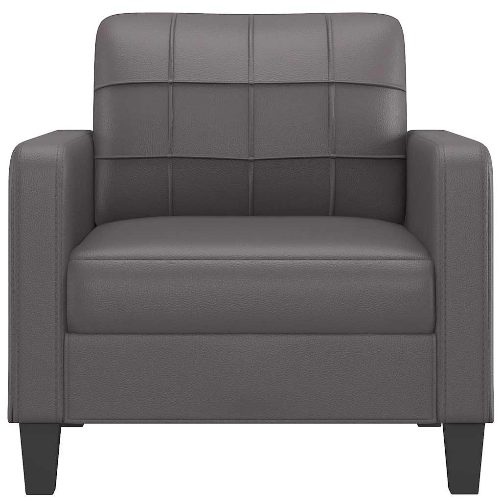 Fauteuil 60 cm kunstleer grijs