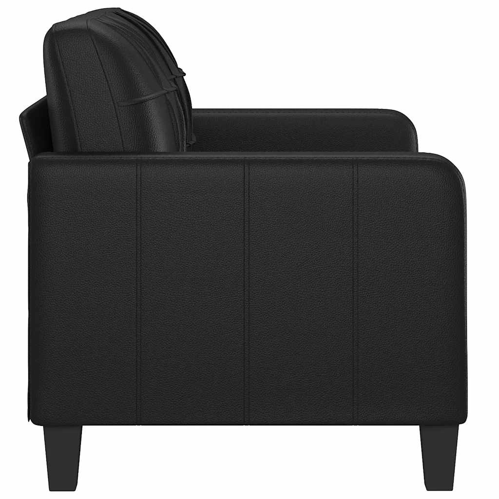 Tweezitsbank 120 cm kunstleer zwart