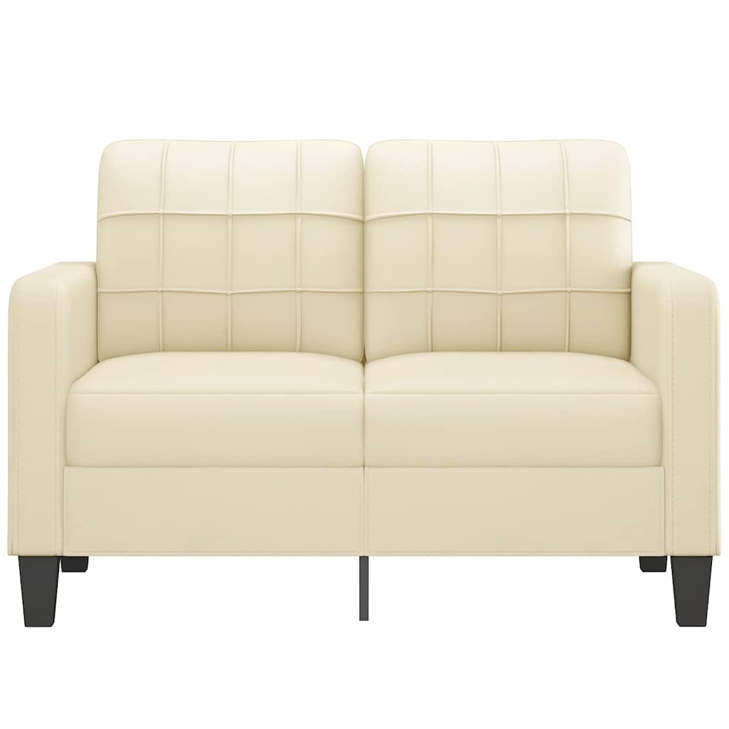 Tweezitsbank 120 cm kunstleer crèmekleurig