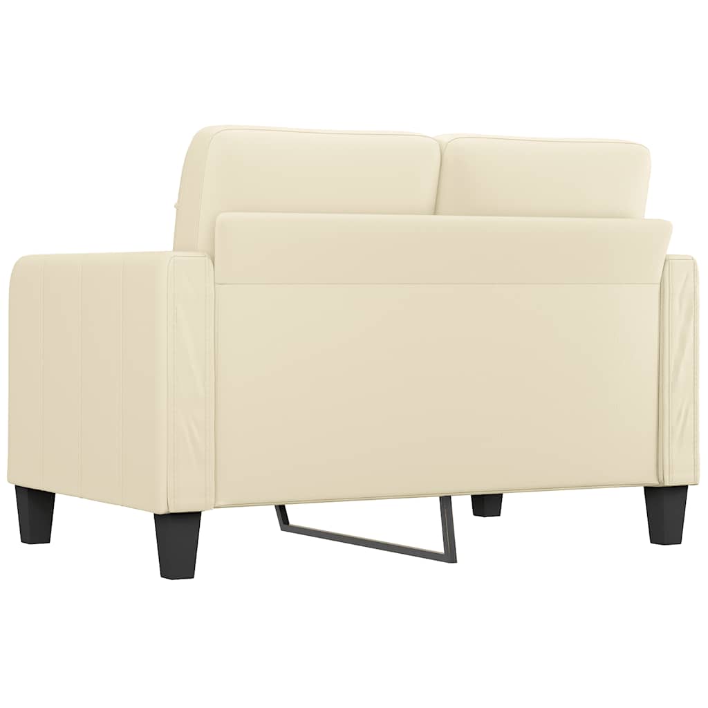 Tweezitsbank 120 cm kunstleer crèmekleurig