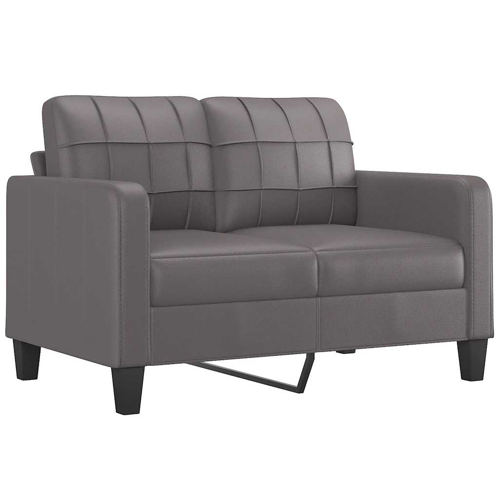Tweezitsbank 120 cm kunstleer grijs
