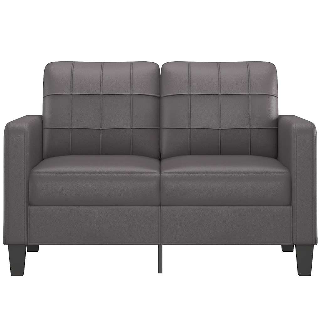 Tweezitsbank 120 cm kunstleer grijs