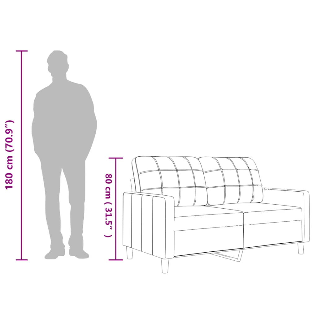 Tweezitsbank 120 cm kunstleer grijs