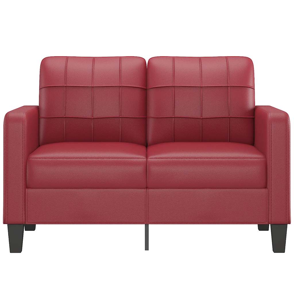 Tweezitsbank 120 cm kunstleer wijnrood
