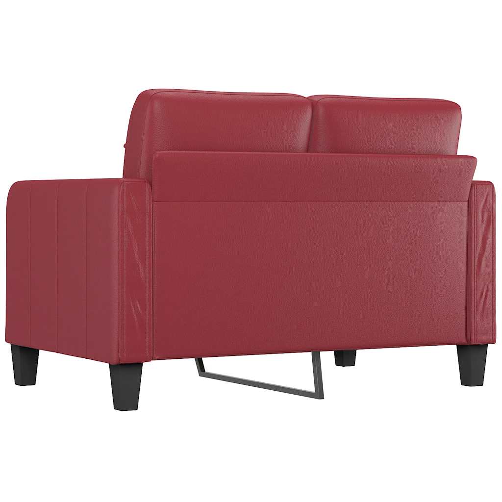 Tweezitsbank 120 cm kunstleer wijnrood