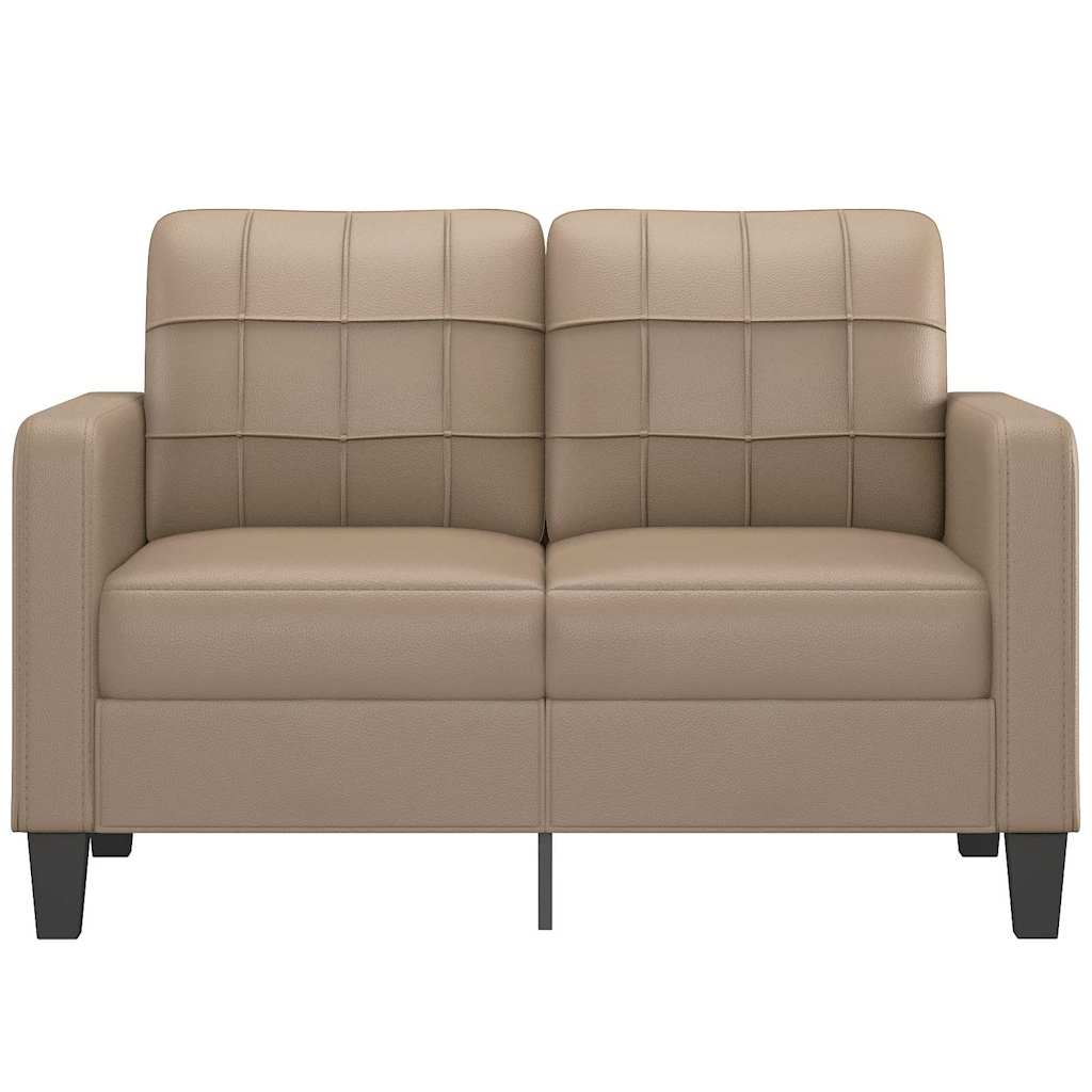 Tweezitsbank 120 cm kunstleer cappuccinokleurig