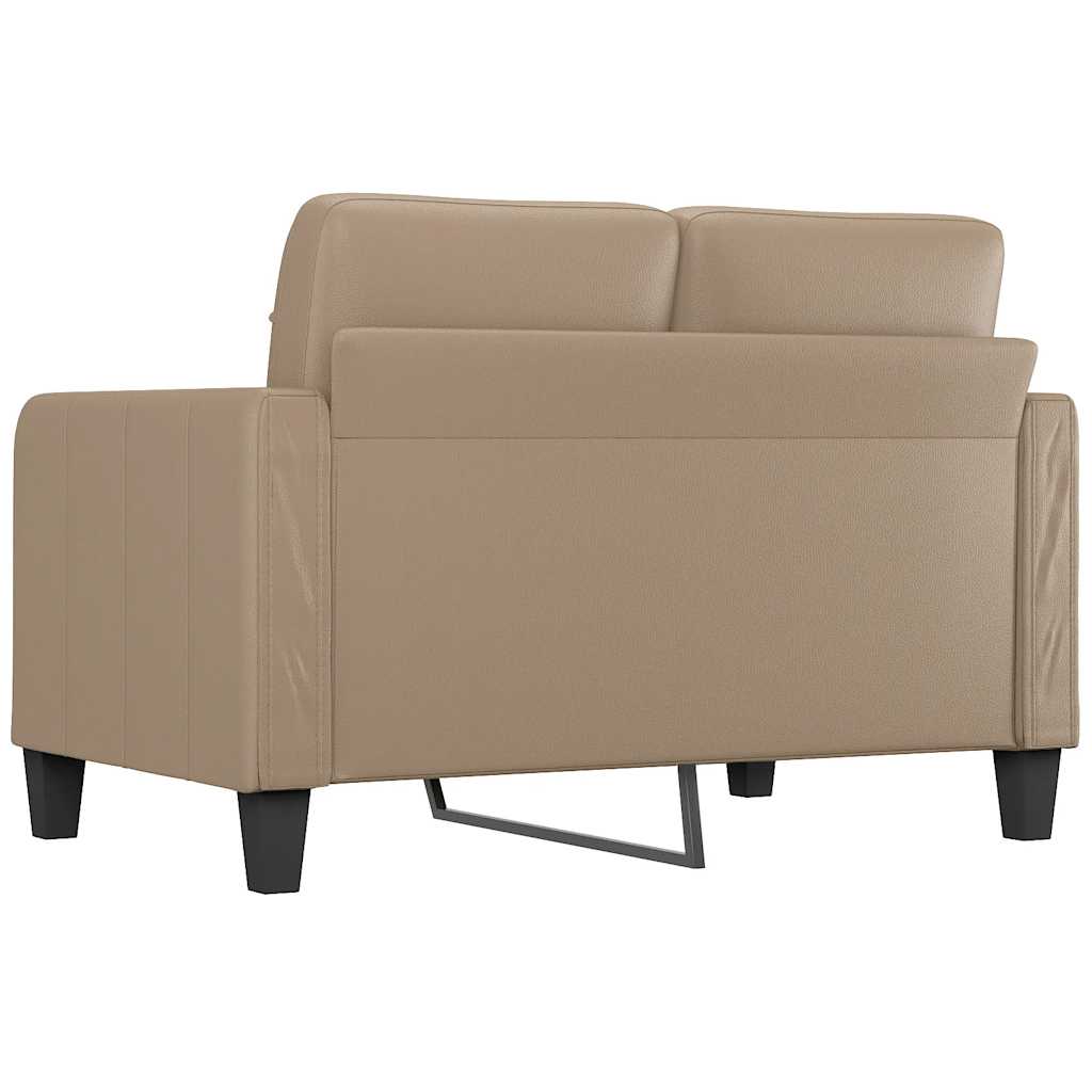 Tweezitsbank 120 cm kunstleer cappuccinokleurig