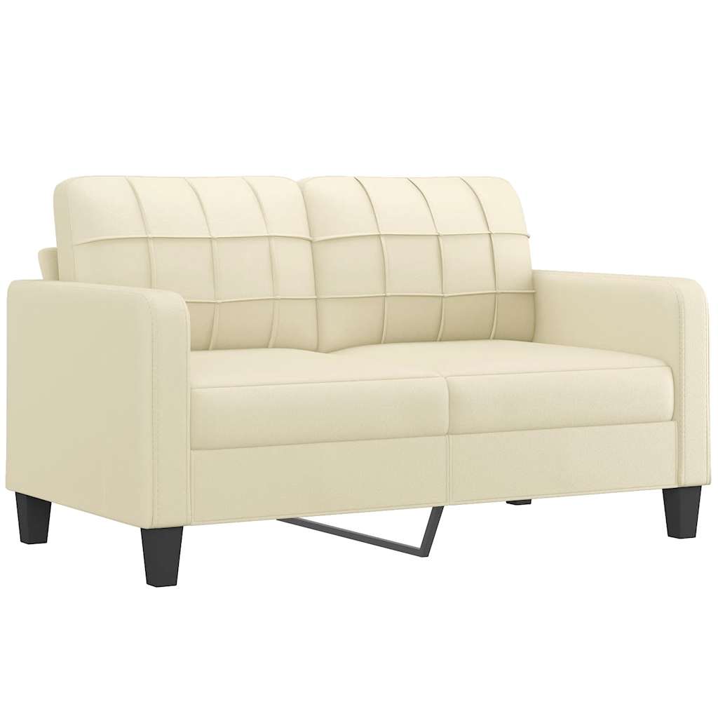 Tweezitsbank 140 cm kunstleer crèmekleurig