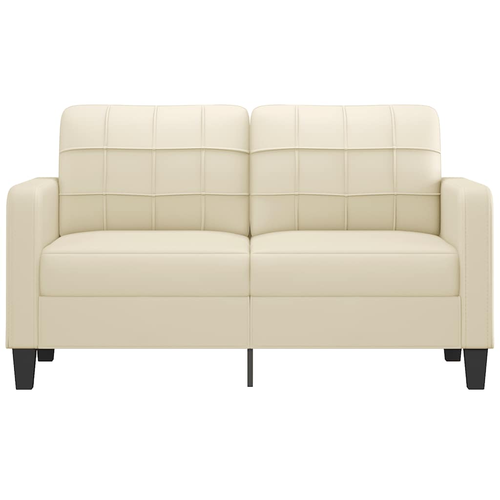 Tweezitsbank 140 cm kunstleer crèmekleurig