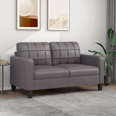 Tweezitsbank 140 cm kunstleer grijs