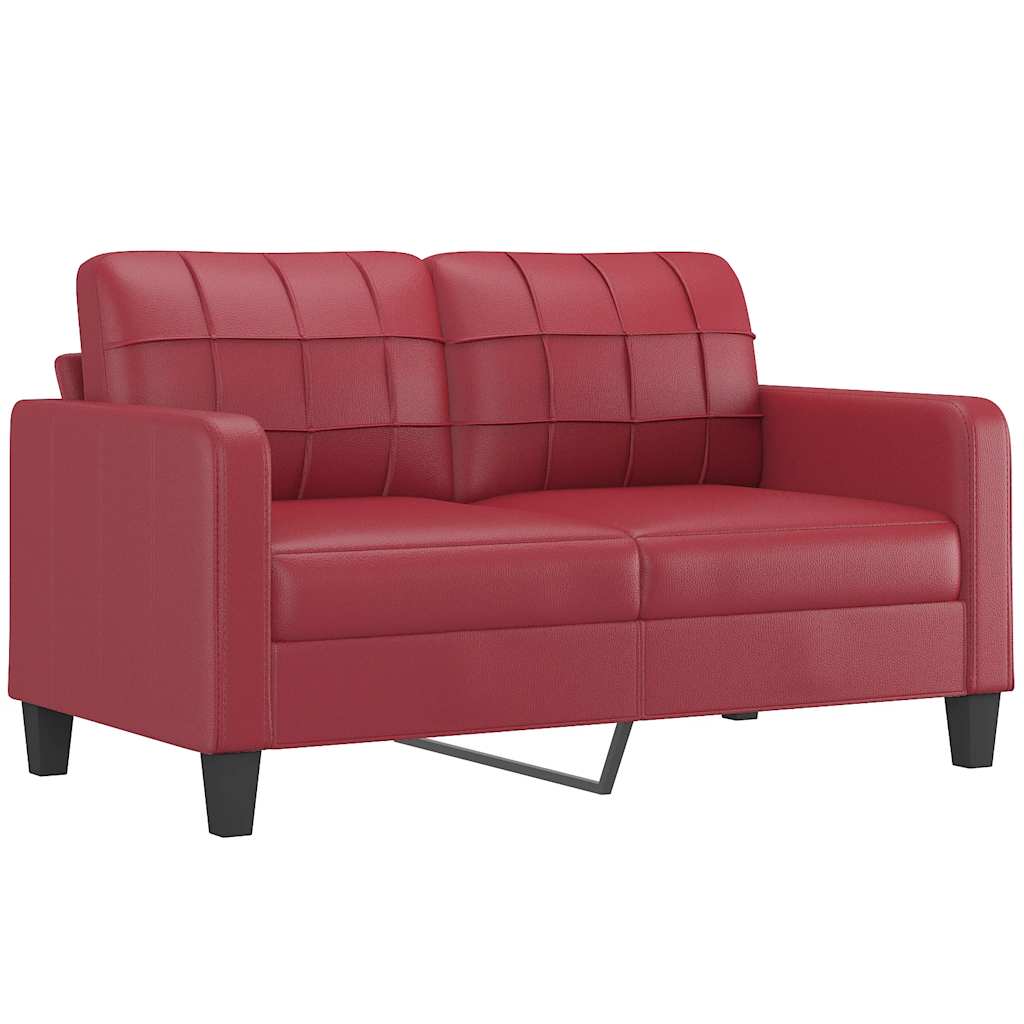 Tweezitsbank 140 cm kunstleer wijnrood