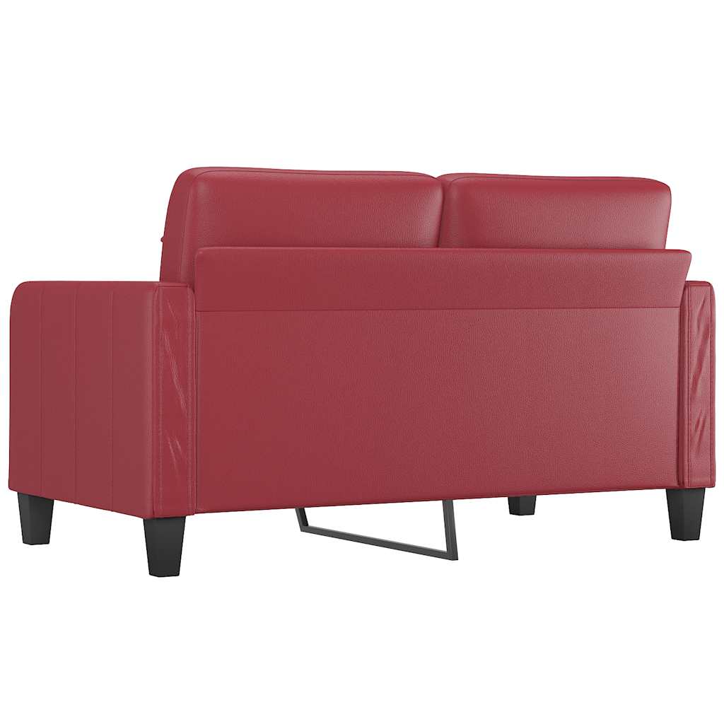 Tweezitsbank 140 cm kunstleer wijnrood