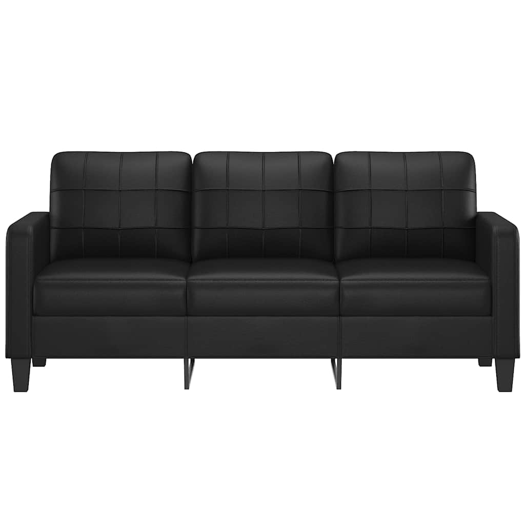 Driezitsbank 180 cm kunstleer zwart