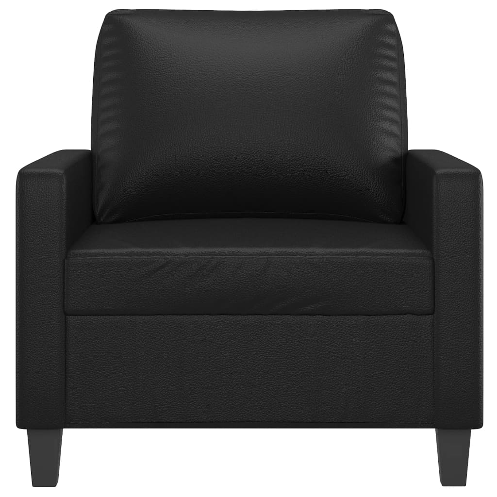 Fauteuil 60 cm kunstleer zwart