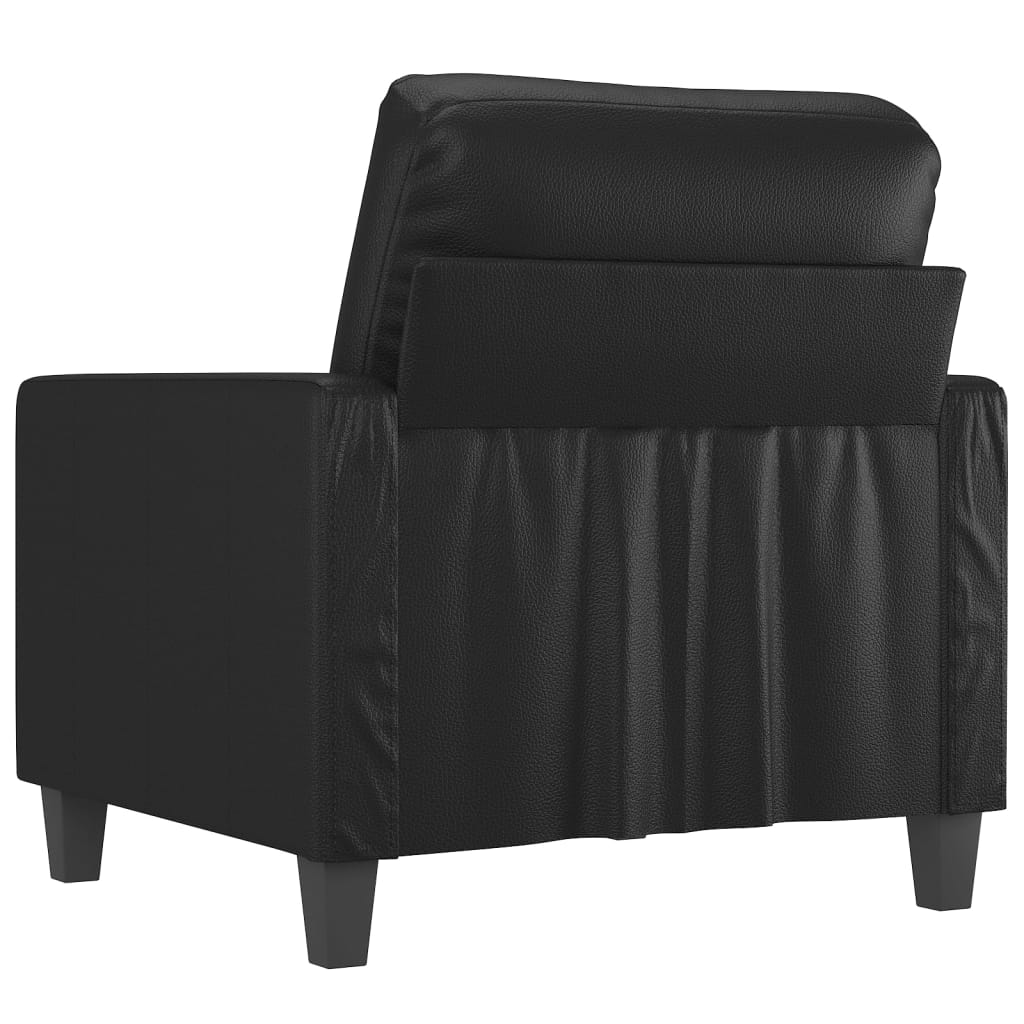 Fauteuil 60 cm kunstleer zwart