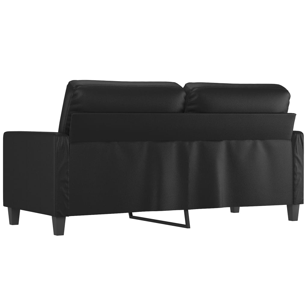 Tweezitsbank 140 cm kunstleer zwart