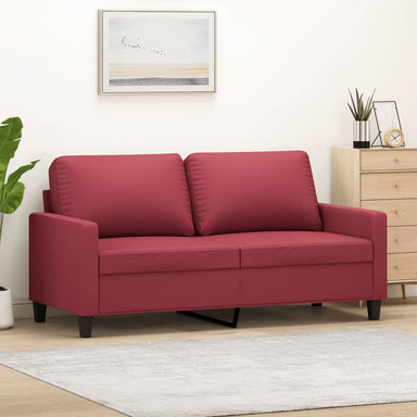Tweezitsbank 140 cm kunstleer wijnrood