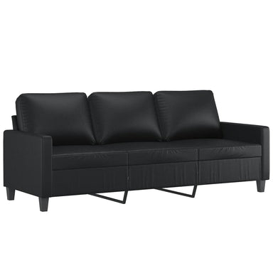 Driezitsbank 180 cm kunstleer zwart