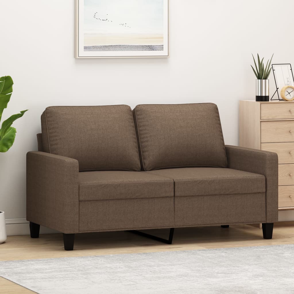 Tweezitsbank 120 cm stof bruin