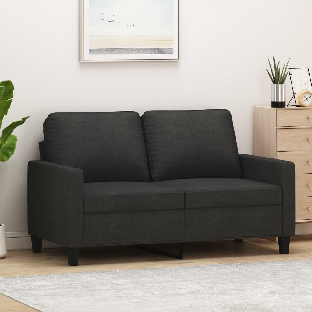 Tweezitsbank 120 cm stof zwart