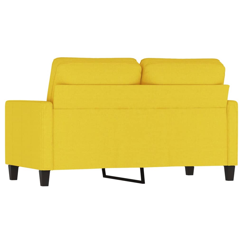 Tweezitsbank 120 cm stof lichtgeel