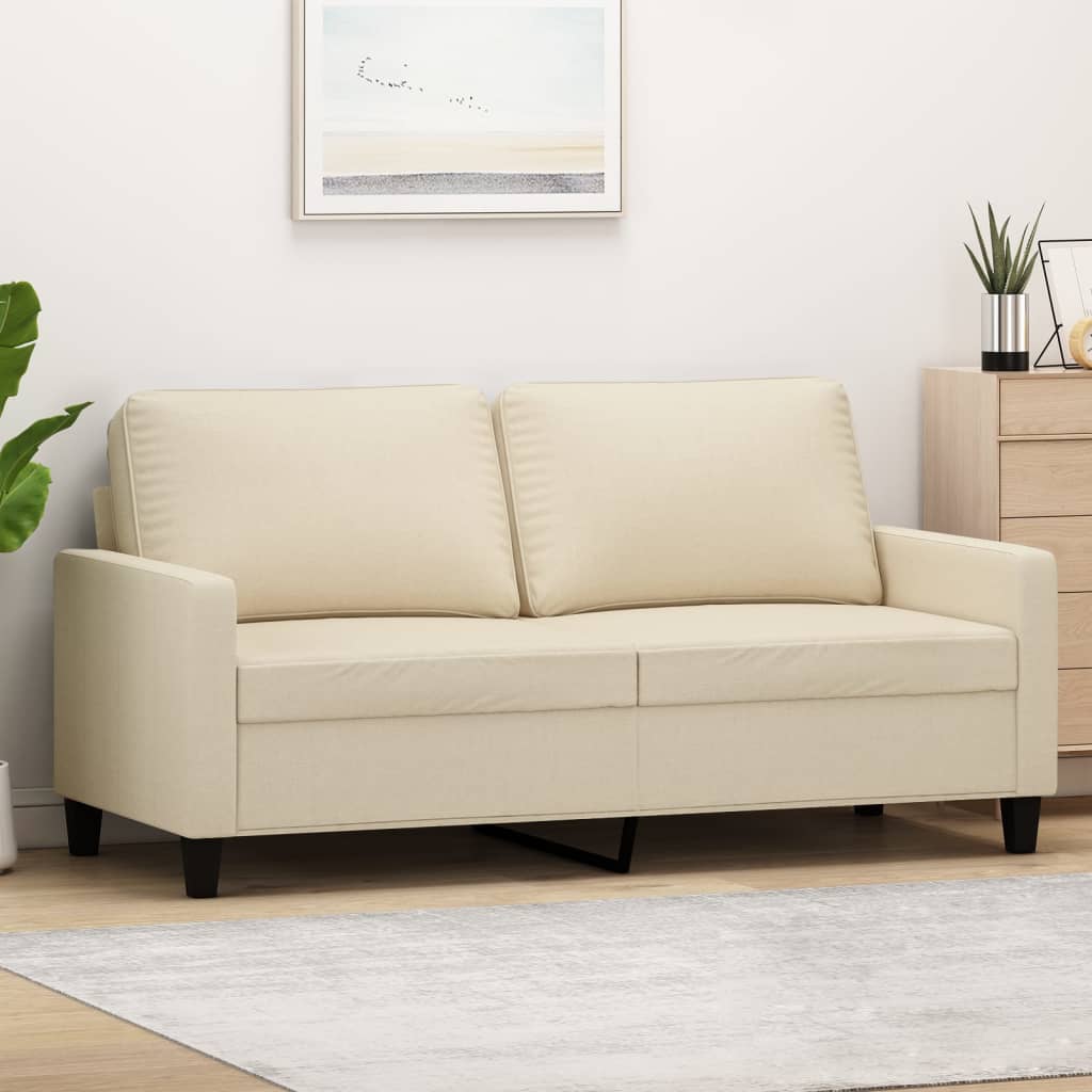 Tweezitsbank 140 cm stof crèmekleurig