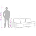 Driezitsbank 180 cm stof crèmekleurig