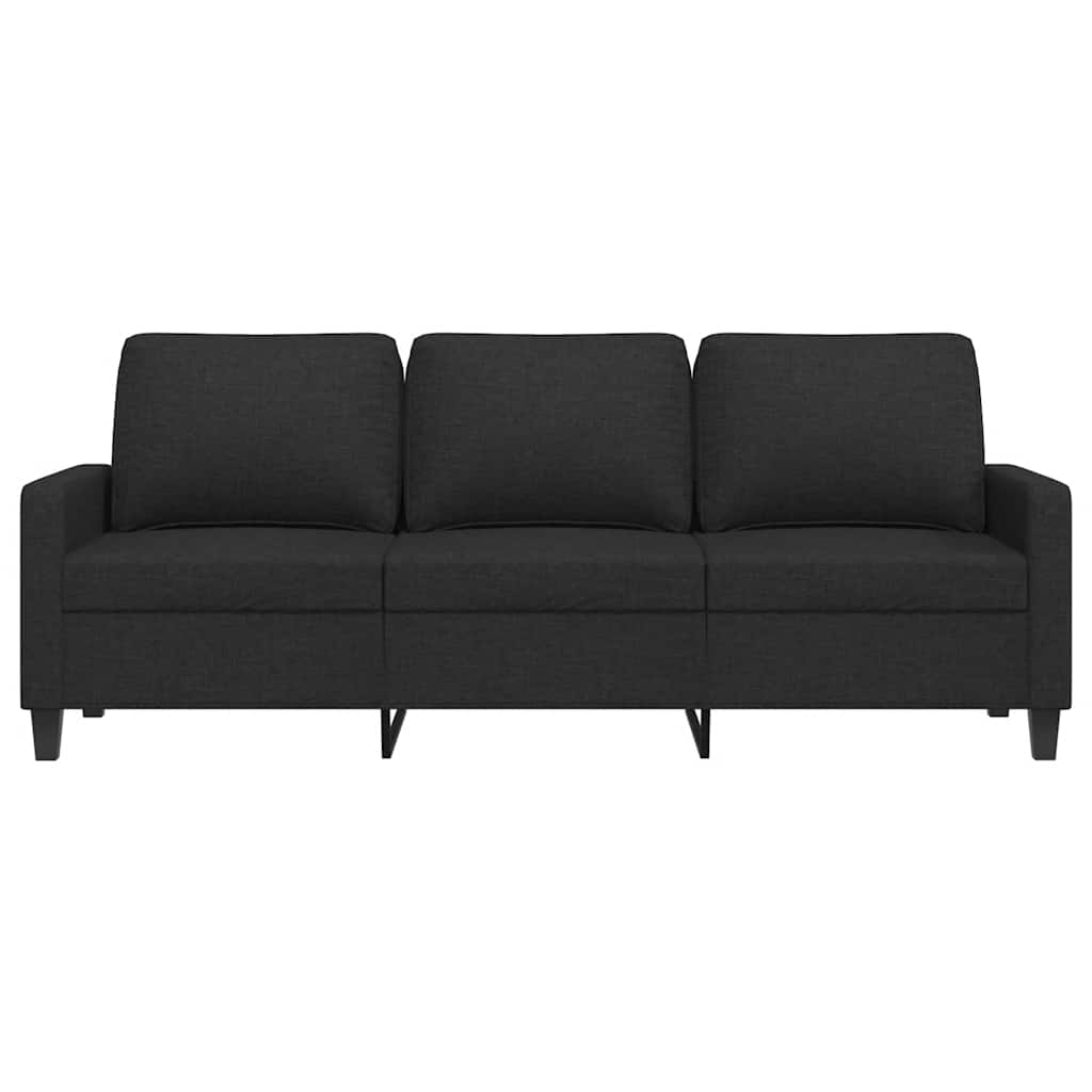 Driezitsbank 180 cm stof zwart