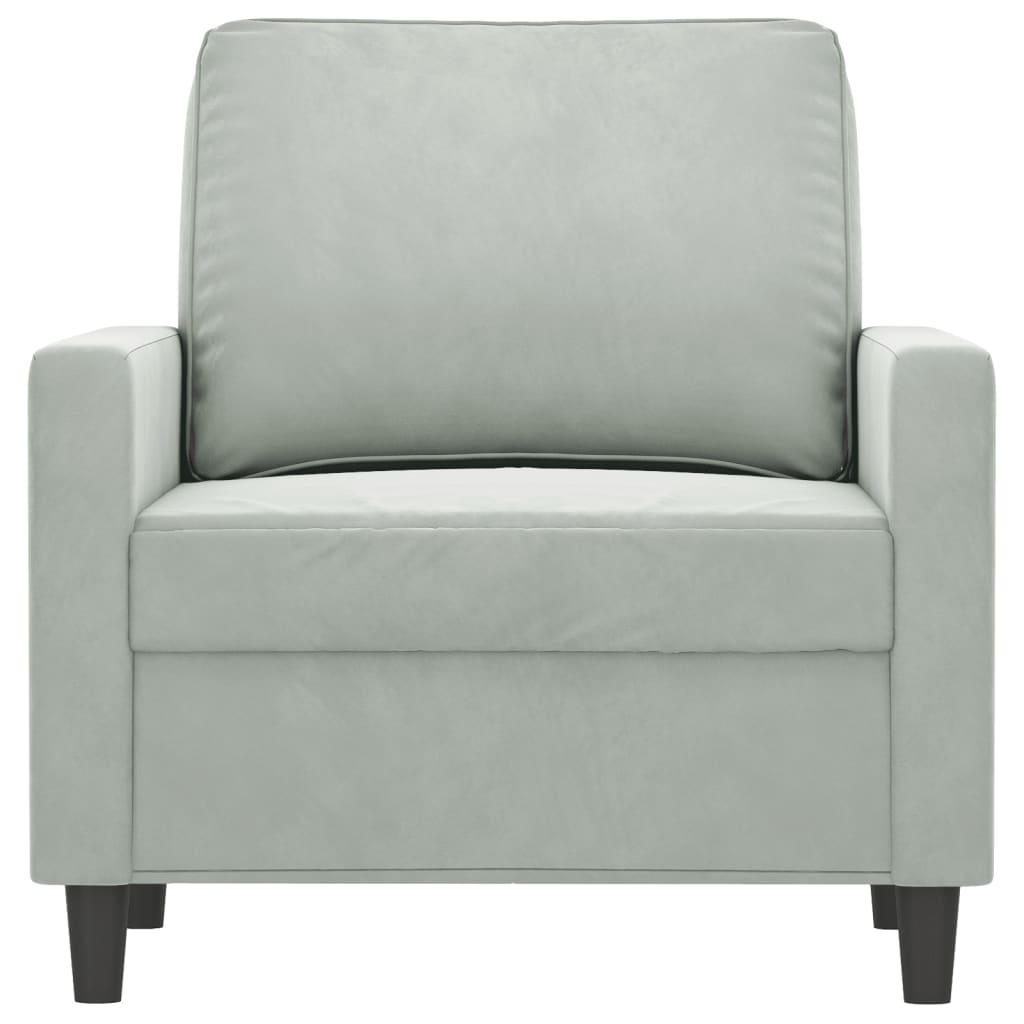 Fauteuil 60 cm fluweel lichtgrijs