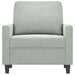 Fauteuil 60 cm fluweel lichtgrijs