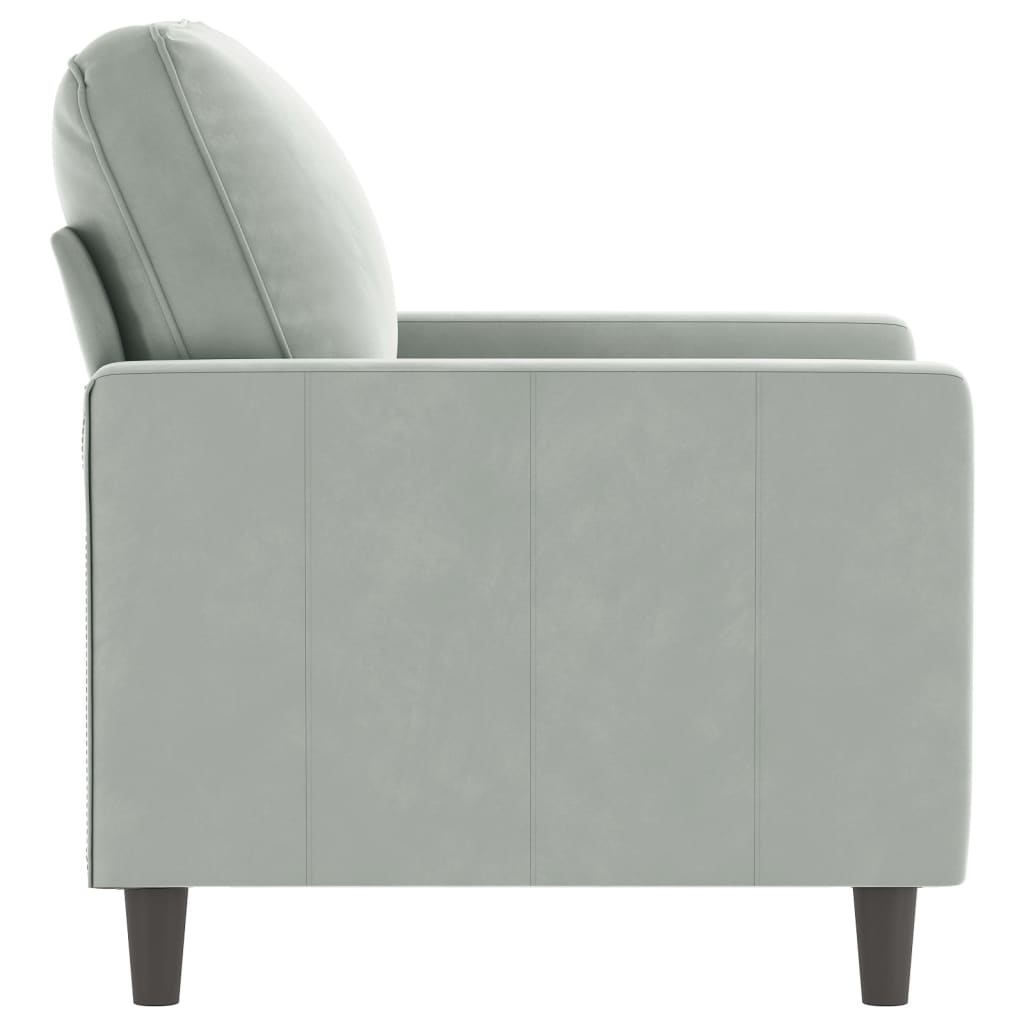 Fauteuil 60 cm fluweel lichtgrijs