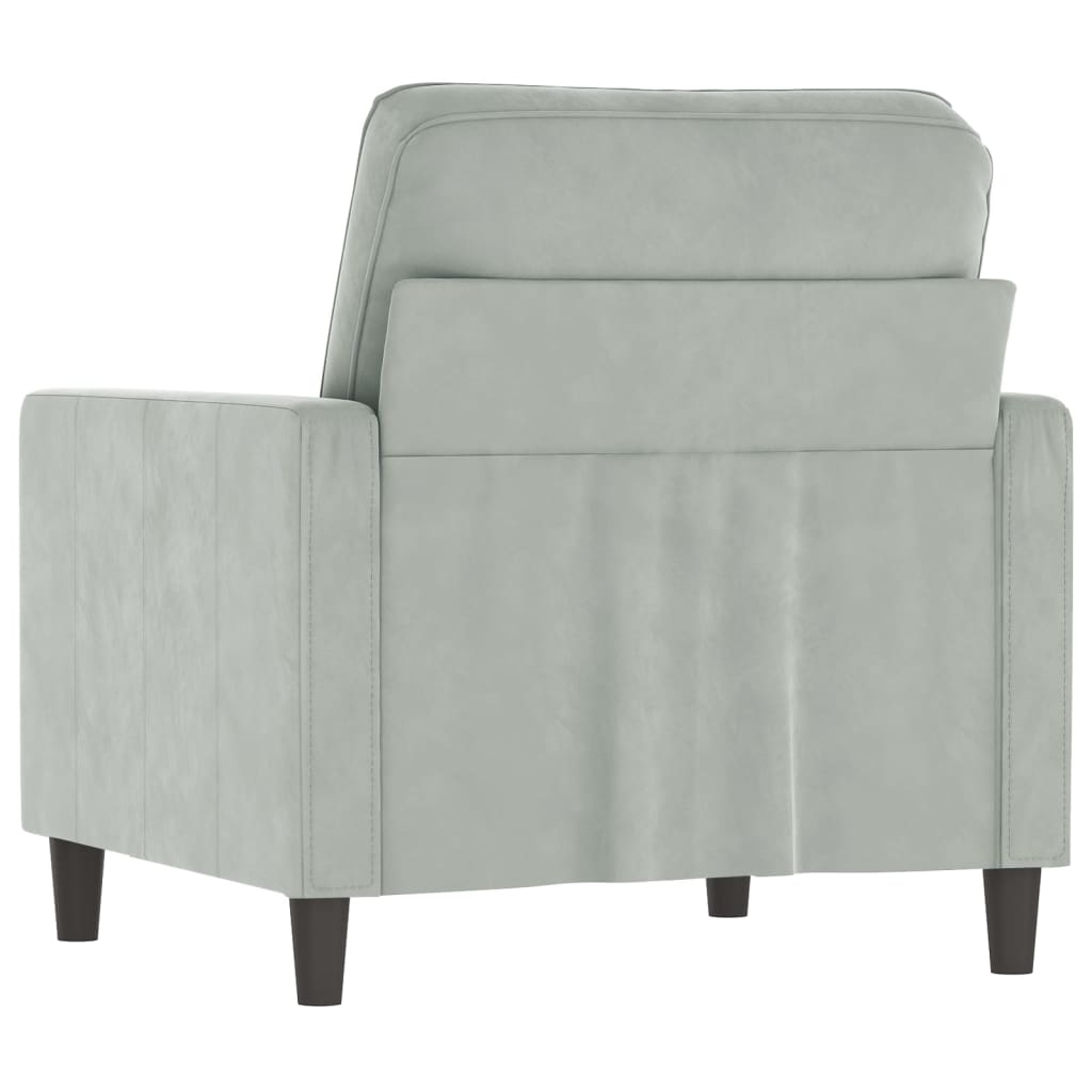 Fauteuil 60 cm fluweel lichtgrijs