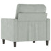 Fauteuil 60 cm fluweel lichtgrijs