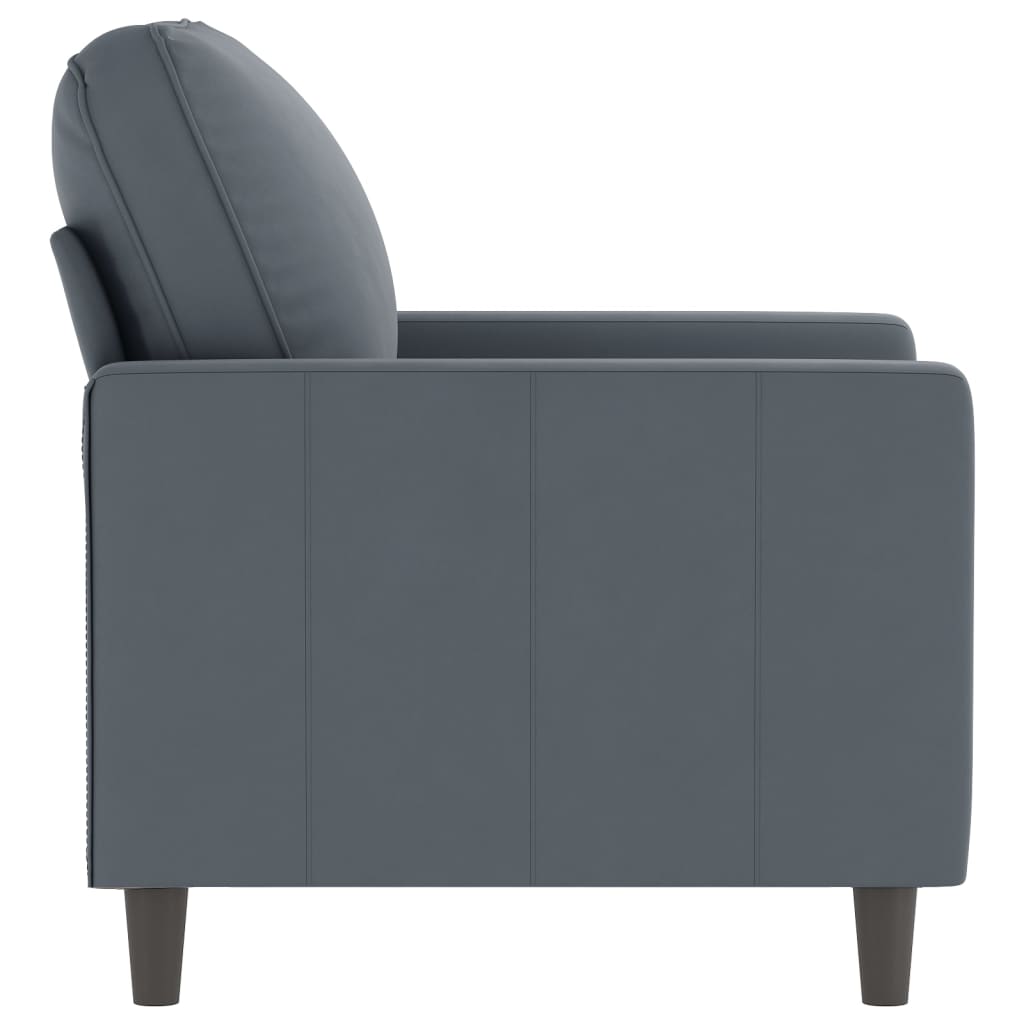 Fauteuil 60 cm fluweel donkergrijs