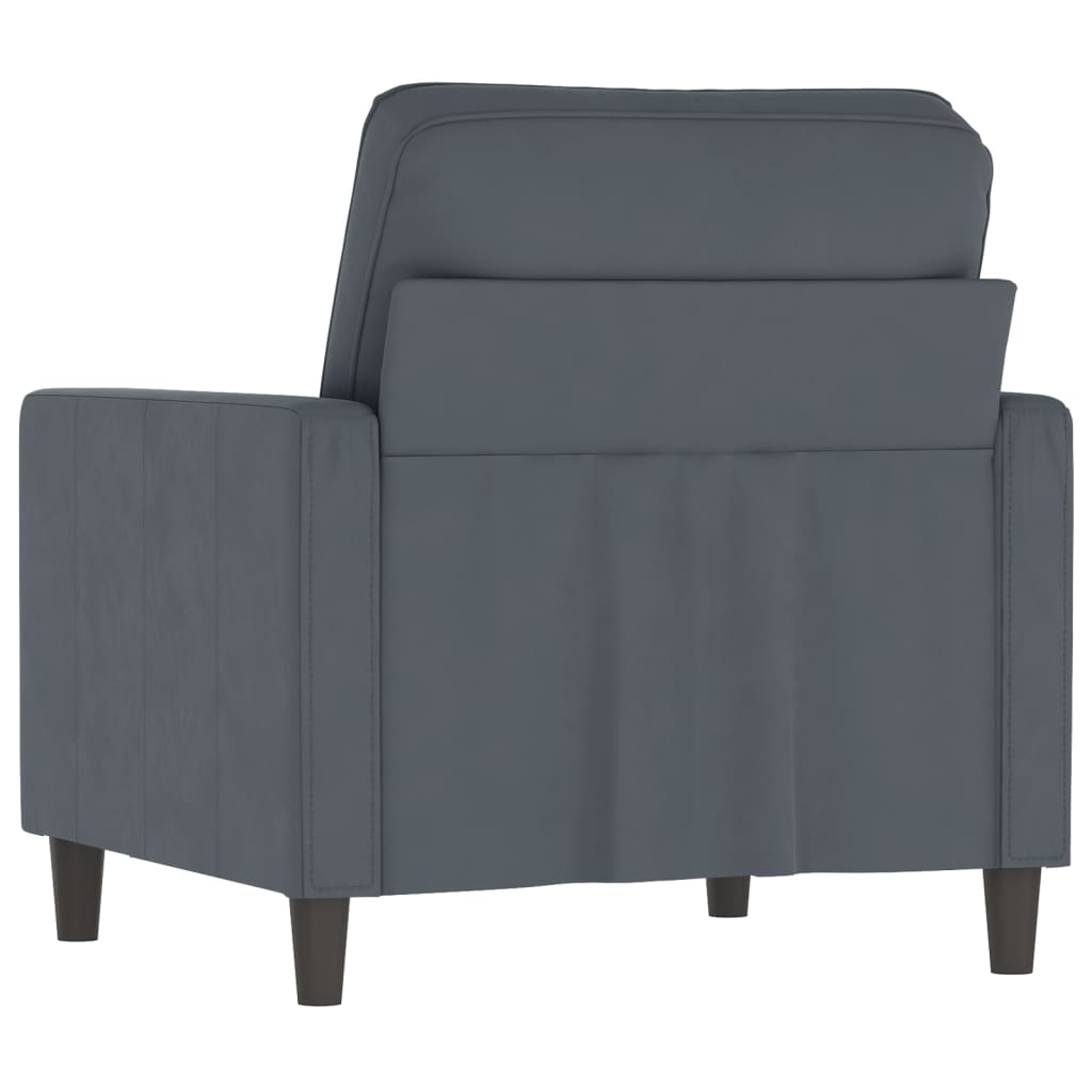 Fauteuil 60 cm fluweel donkergrijs