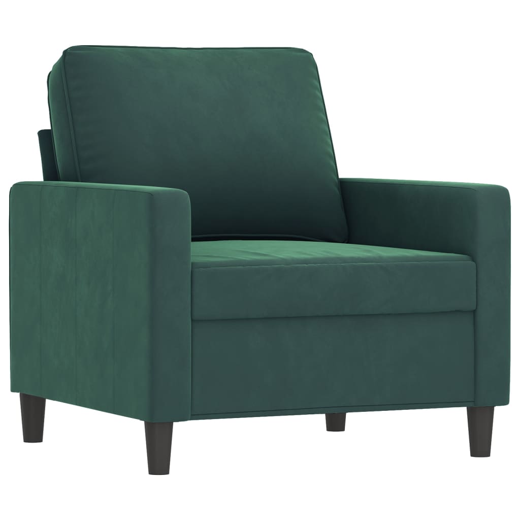 Fauteuil 60 cm fluweel donkergroen