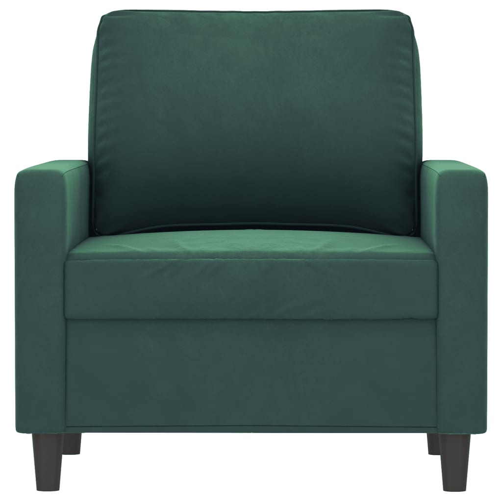 Fauteuil 60 cm fluweel donkergroen
