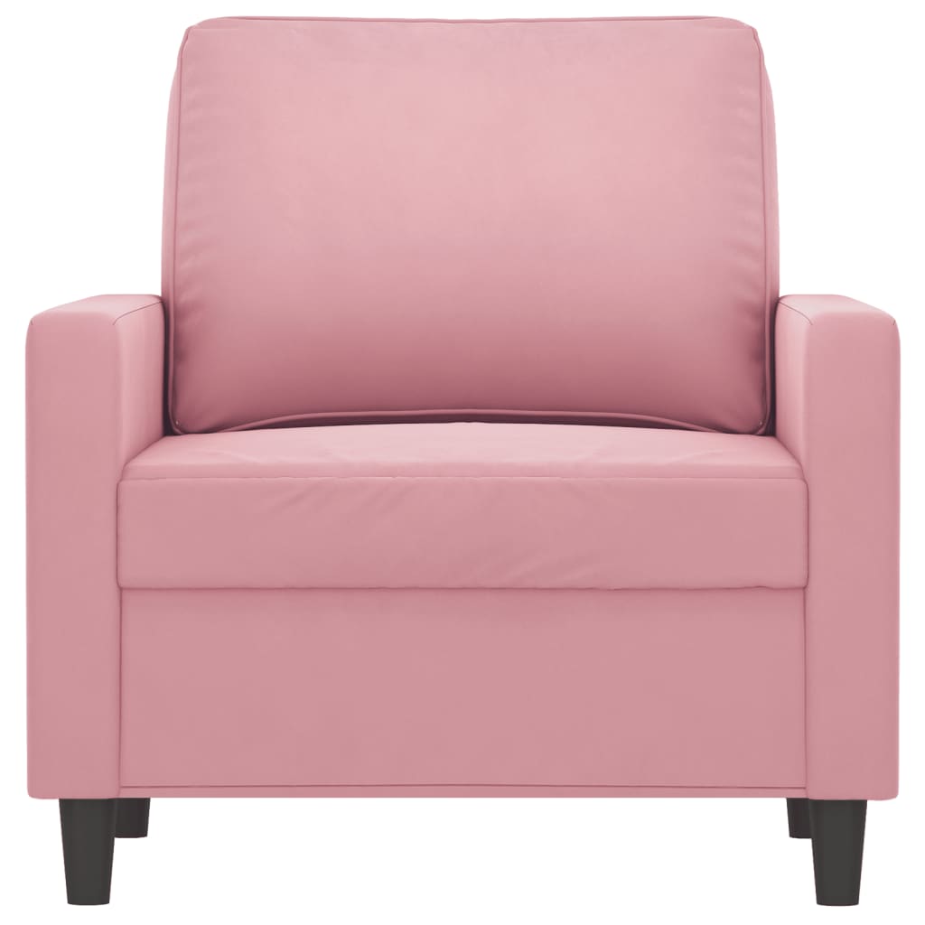 Fauteuil 60 cm fluweel roze