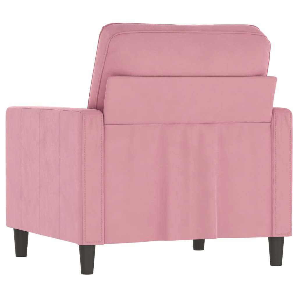 Fauteuil 60 cm fluweel roze