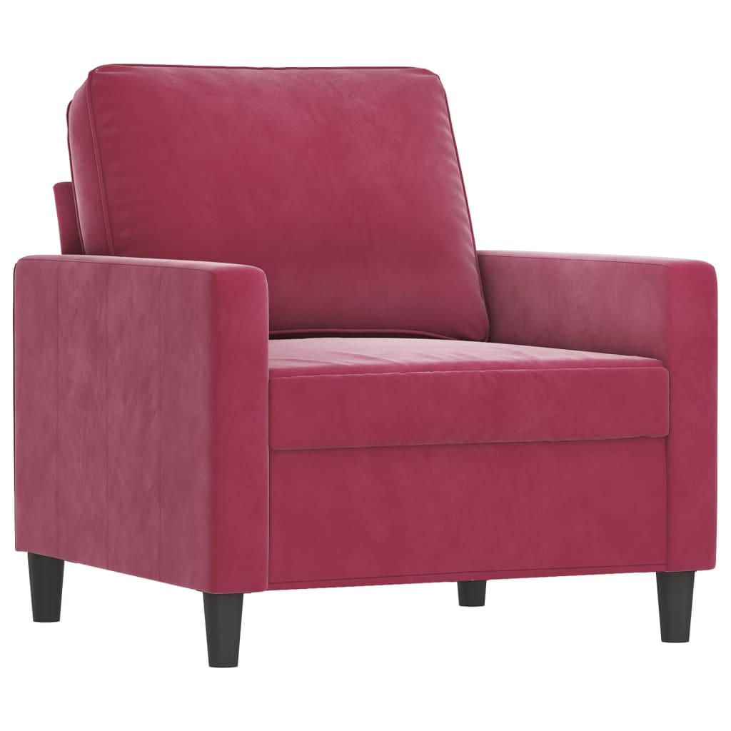 Fauteuil 60 cm fluweel wijnrood