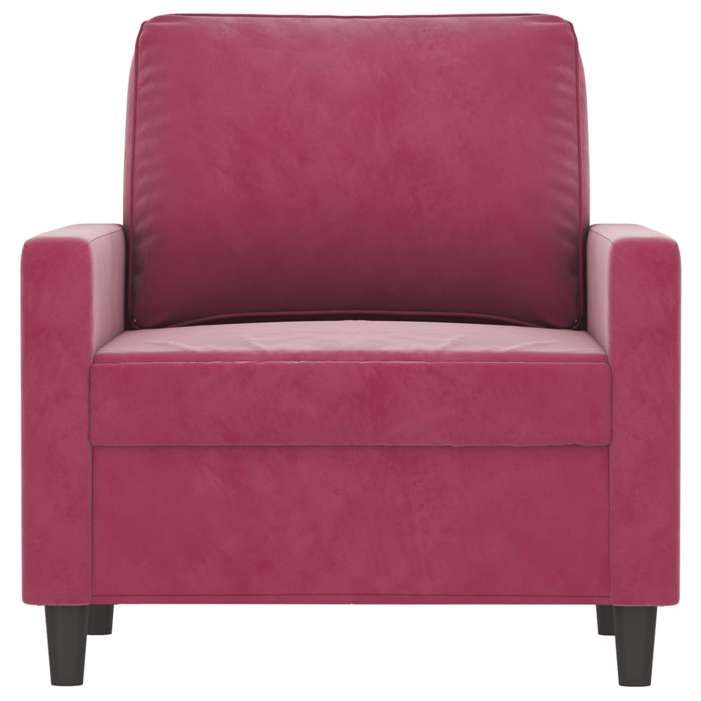 Fauteuil 60 cm fluweel wijnrood