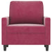 Fauteuil 60 cm fluweel wijnrood
