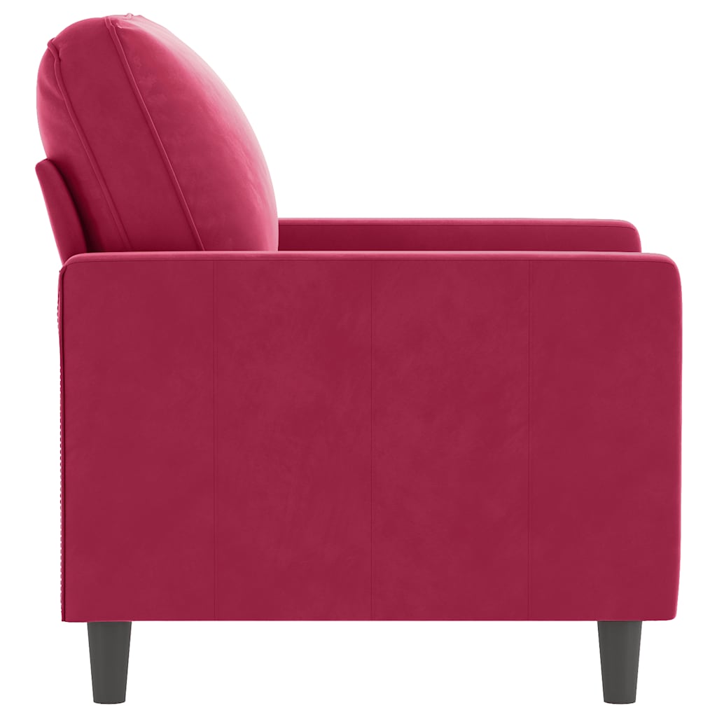 Fauteuil 60 cm fluweel wijnrood