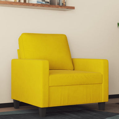Fauteuil 60 cm fluweel geel