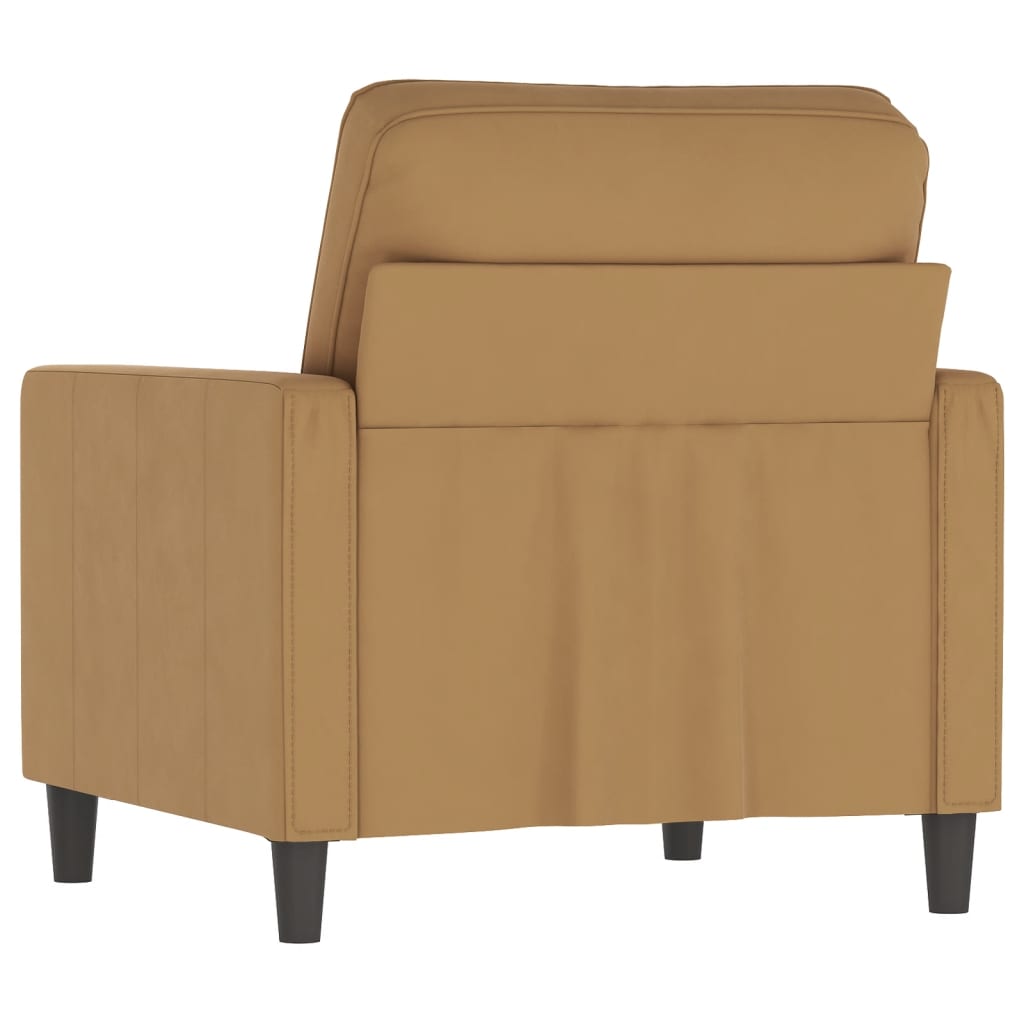 Fauteuil 60 cm fluweel bruin