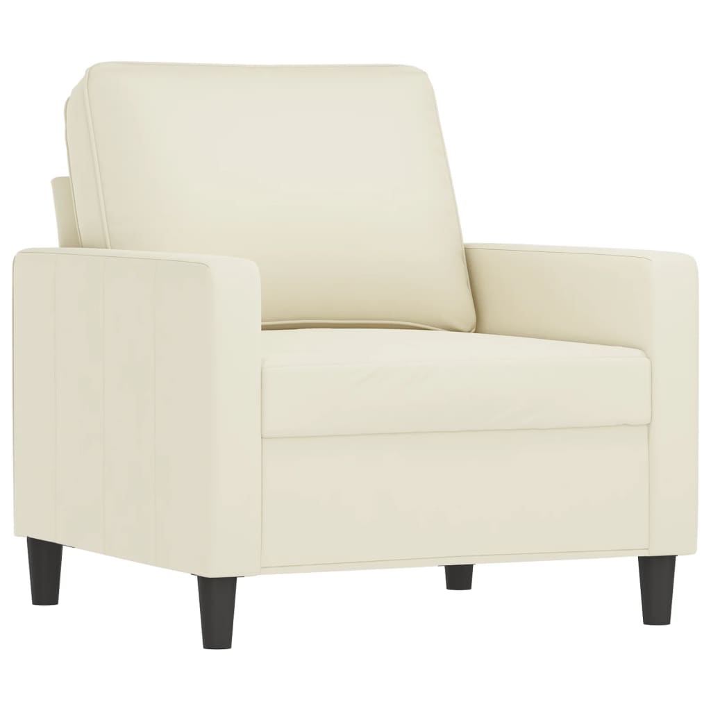 Fauteuil 60 cm fluweel crèmekleurig