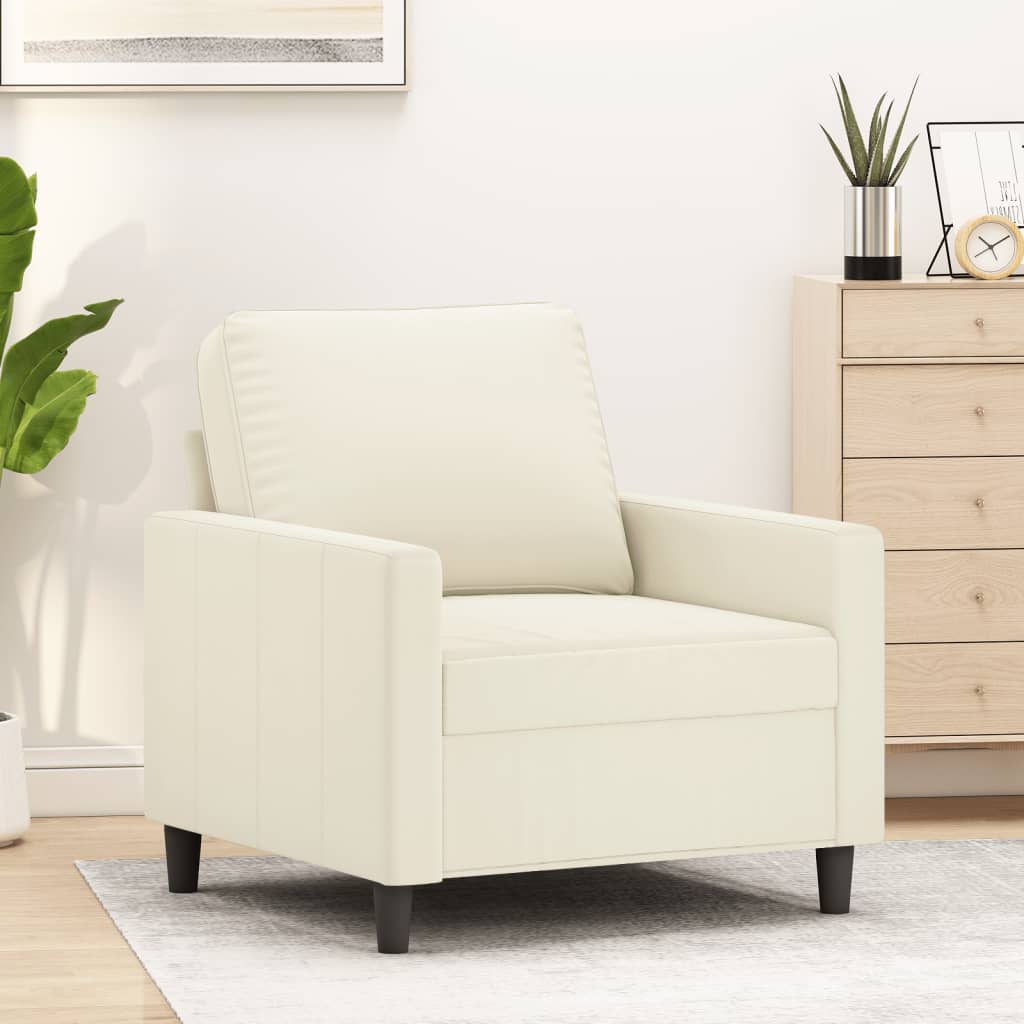 Fauteuil 60 cm fluweel crèmekleurig